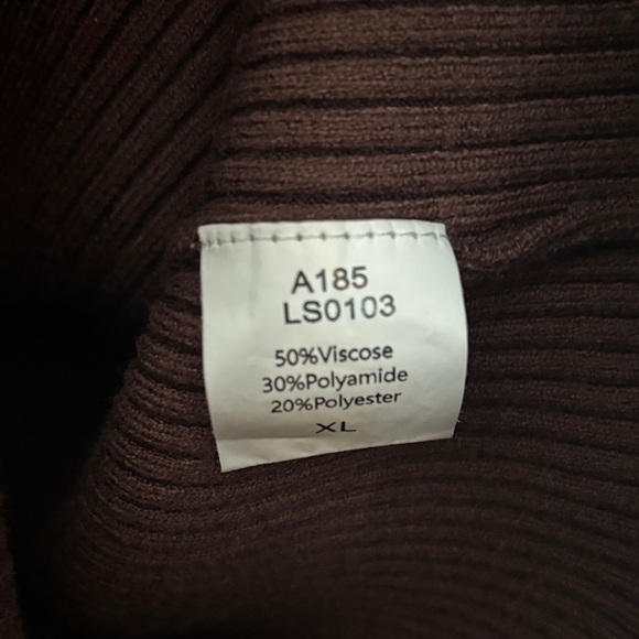 Brown Ribbed Long Sleeve Top - Picture 5 of 5